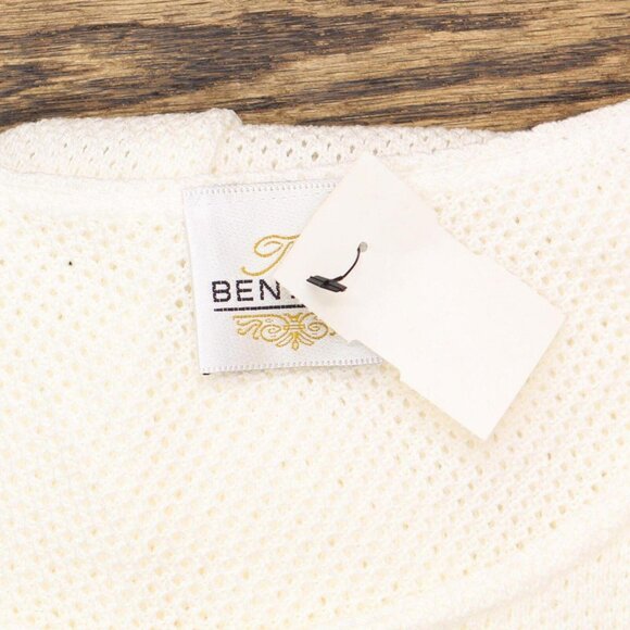 NWT Bentley Womens Unlined Vintage Mesh USA Made Shirt Top bntly M White - Picture 3 of 5